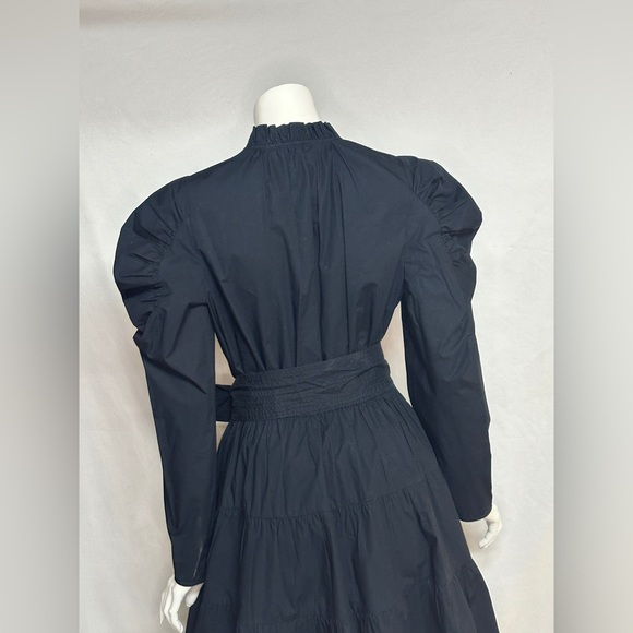 Ulla Johnson Size 8 Puffy Sleeve Tie Elegant Black Women's Dress - Picture 11 of 14